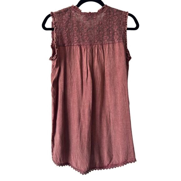 Back in The Saddle Women’s Tie Neck Sleeveless Blouse Pink Size Small - Picture 5 of 6